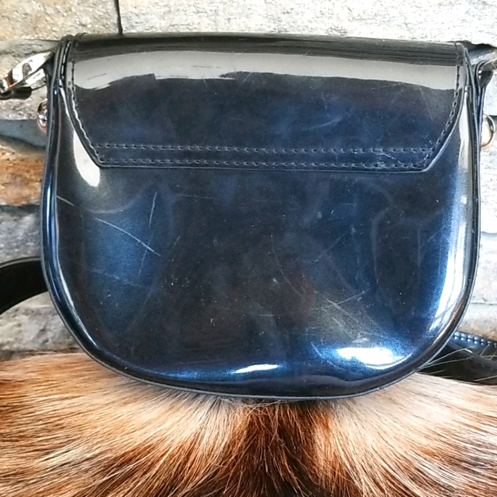 Beijo Silver Stud Black Biker Crossbody Mini Bag - Picture 5 of 16